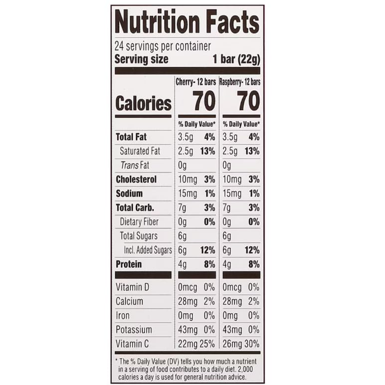 Greek Cherry Raspberry Yogurt Bars, Mini Bars Pack, 24 pk./0.78 oz.