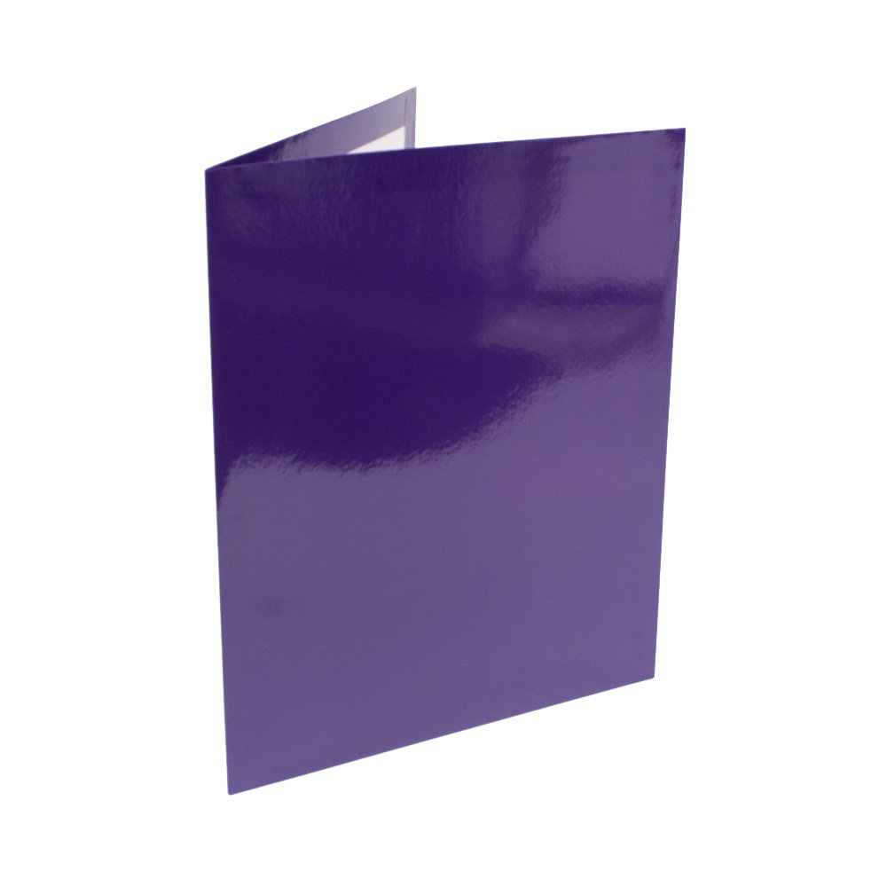 Four Point ELPF14230 - 8.5" x11" Film Laminated Pocket Folders, Versatile and Reusable, Purple Clr, Heavy Weight, 2 pockets & Business Card Slits, 200 Per Pack, Made in USA