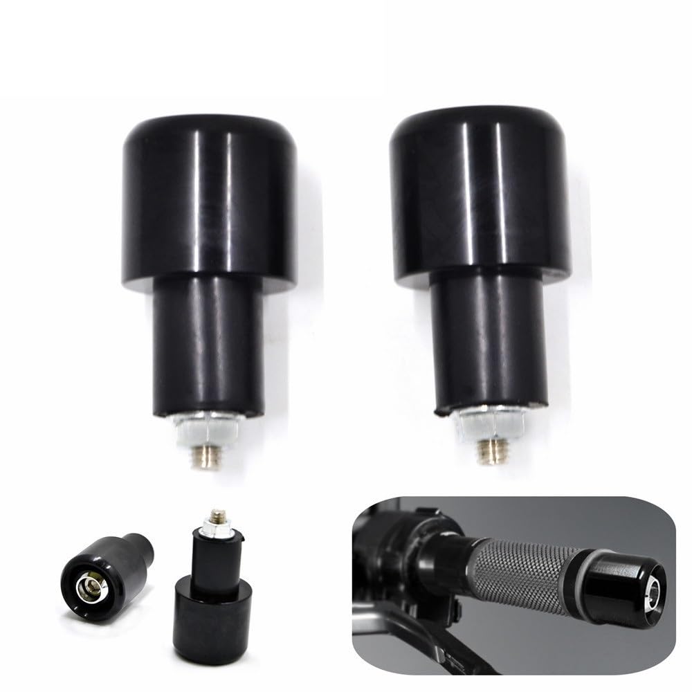 2 Embouts De Guidon Moto 22mm - Anti-Vibration Grip Ends Caps Universels Noir