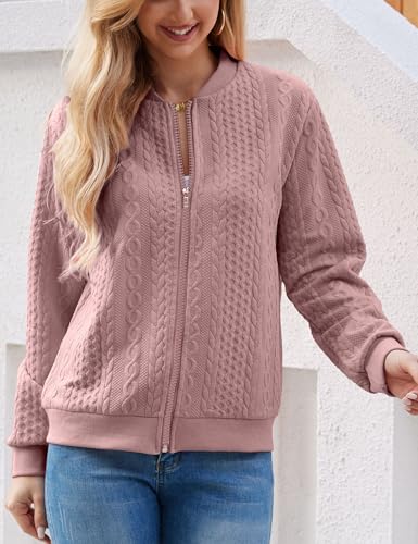 Image of Zip Up Sweatshirts for Women Casual Outfits Cardigan Outerwear Trendy Winter Jackets Coat