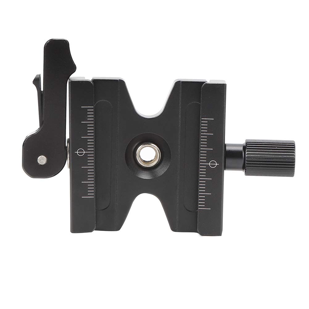 Bewinner Quick Release Plate Clamp, 50mm Adjustable Aluminium Alloy Quick Release Plate Clamp Ballhead Dual Lock Clip with a 3/8'' to 1/4'' Turn Adapter Screw