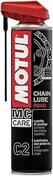 Motul - Lubrificante C2 Chain Lube Road (400ml) | Fórmula incolor e altamente aderente para correntes de motos de estrada e uso urbano | Resistente à água
