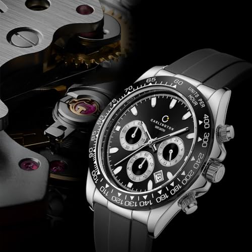 Image of Carlington Nitro Analog Chronograph Men's Polyurethane Strap Wrist Watch | Quartz Movement | Water & Shock Resistant Watch for Men | Casual & Formal Wear - CT 8054