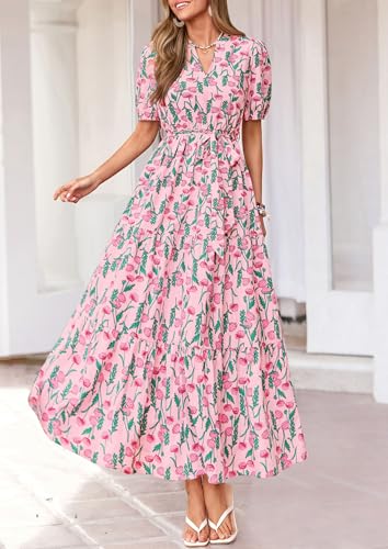 Image of PRETTYGARDEN Women's Summer Boho Floral Maxi Dresses