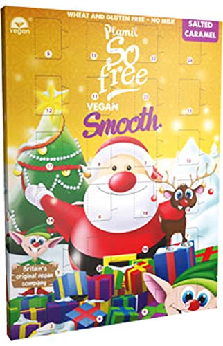 Calendario de Adviento de Caramelo Salado Vegano So Free - Ecológico y Apto para Celíacos - Sin Trigo - Sin Gluten - Sin Lácteos 110 g