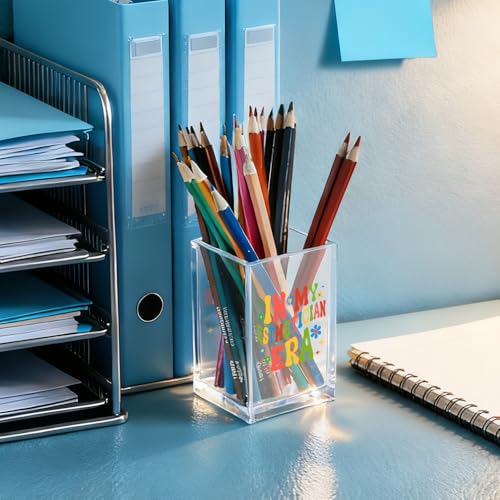 Image of In My Esthetician Era Acrylic Cosmetic Holder, Funny Makeup Brush Organizer Gifts for Cosmetologist Makeup Lover Women Girls, Makeup Artist Christmas Birthday Gifts for Daughter Niece Sister BFF
