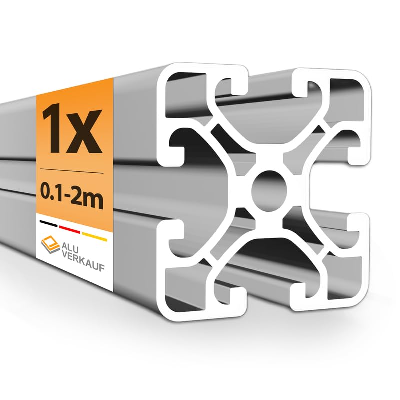 Alu-Verkauf Aluprofil 40x40mm Nut 8-1x Aluminium Profil 1000mm - Maße & Stückzahlen wählbar - T-Nut Schiene - Systemprofil aus Aluminium für Profis und Hobbyanwender