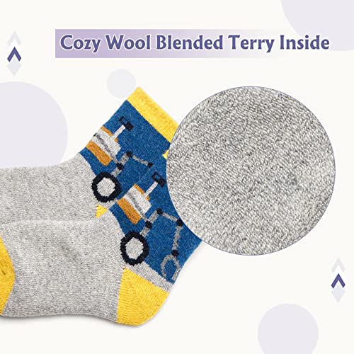 Boys Wool Socks Kids Thick Winter Warm Socks Thermal Crew Socks for Boys Space 6 Pack4