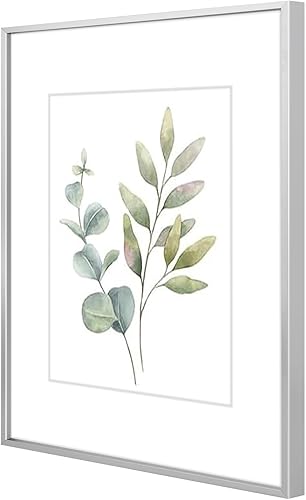 Vista 72 de Golden State Art - Marco de fotos de aluminio satinado clásico de 8 x 10 con alfombrilla de color marfil para fotos de 5 x 7 y cristal real, Dorado