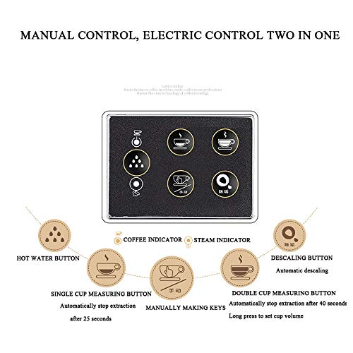 CJSWT Automatische Espressomaschine, Latte- und Kaffeemaschine mit 9 bar Espresso-Pumpe, einfaches Bedienfeld und 1,7L… – Bild 3