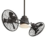 Minka-Aire F802-ORB Dual Mount, 6 Oil Rubbed Bronze Blades Ceiling fan with 102 watts light, Oil-rubbed Bronze