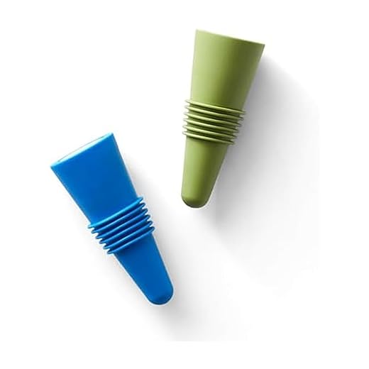 Rabbit Wine and Beverage Bottle Stoppers with Grip Top (Blue, Set of 2)