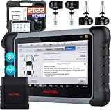 Autel MaxiCOM MK808TS Pro OBD2 Diagnosegerät, Neueste mit Aktiver Test & Bidirektionaler Steuerung, [Bonus €128] 4 STÜCKE von 2in1 MX-Sensoren, TPMS-Programm/Nachrüstung/Neulern-Scanner, 30+ Service