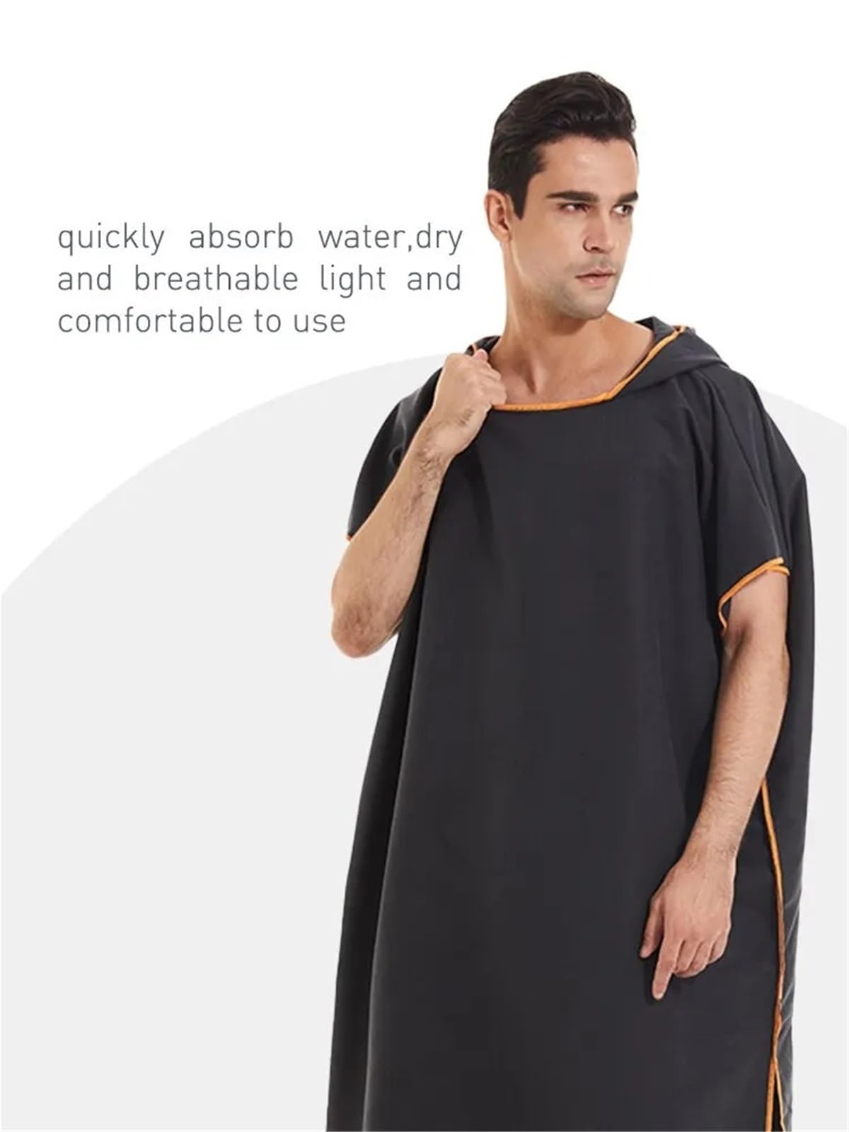 Poncho asciugamano da surf, ad asciugatura rapida, con cappuccio, accappatoio spiaggia, poncho for cambiarsi, bagno for adulti Poncho da Spiaggia(Dark blue)