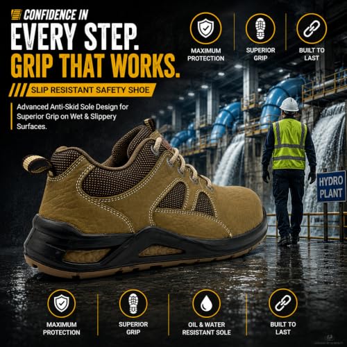 Image of Allen Cooper ACL 11694 High Performance Popcorn Safety Shoe | 200J Fiber Toe Cap | Anti-Skid, Heat, Water & Oil Resistant, Lightweight Protective Footwear