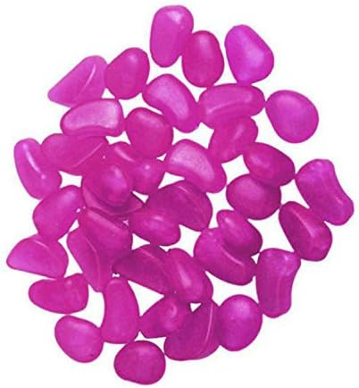 Becoler 50 PCS Glow in The Dark Stones Pebbles Rock DIY Decorative Gravel Stones for Fish Tank Aquanrium (Purple)