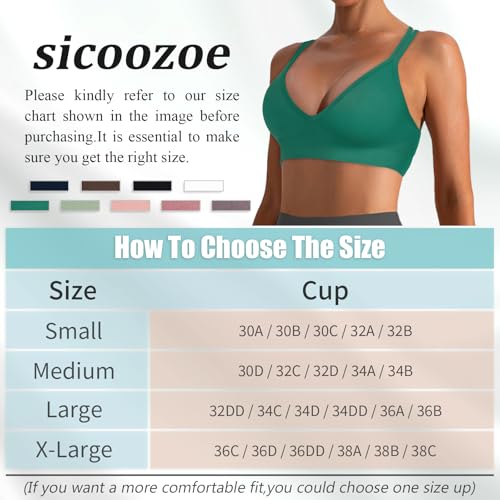 Image of Sports Bra for Women V-Neck Strappy Criss Cross Yoga Bra Padded Medium Support Workout Gym Athletic Fitness Bras 3 Pack
