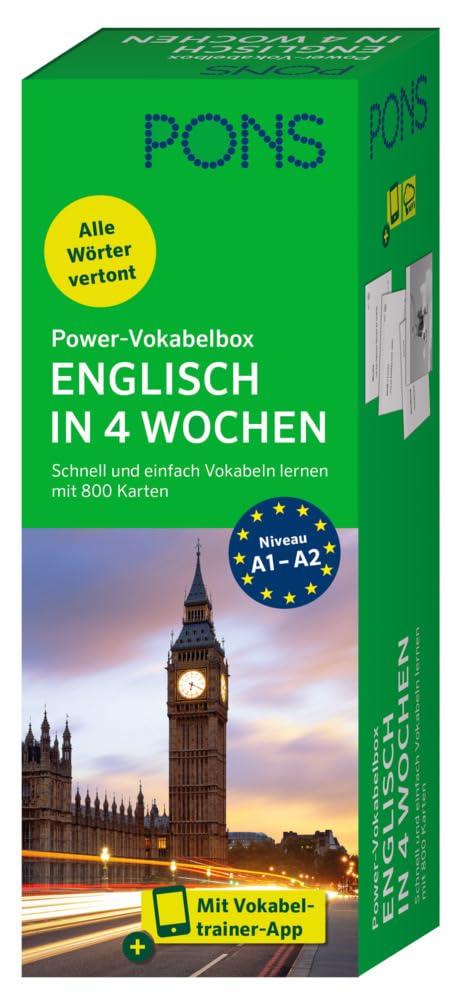 PONS Power-Vokabelbox Englisch in 4 Wochen: Schnell und einfach Vokabeln lernen mit 800 Karten