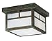 Arroyo Craftsman MCM-7TAM-S Mission Flush Ceiling Mount with T-bar Overlay, 7", Slate Metal Finish, Almond Mica Glass