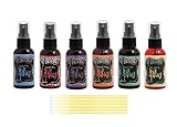 Ranger Dylusions Ink Spray Bundle Six Bottle Set with Bonus Purple Turtle Blending Sticks (Bolder)