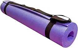 Tapete de Yoga em EVA com Alça de Transporte 170x60 cm Preto Ideal para Exercícios e Meditação