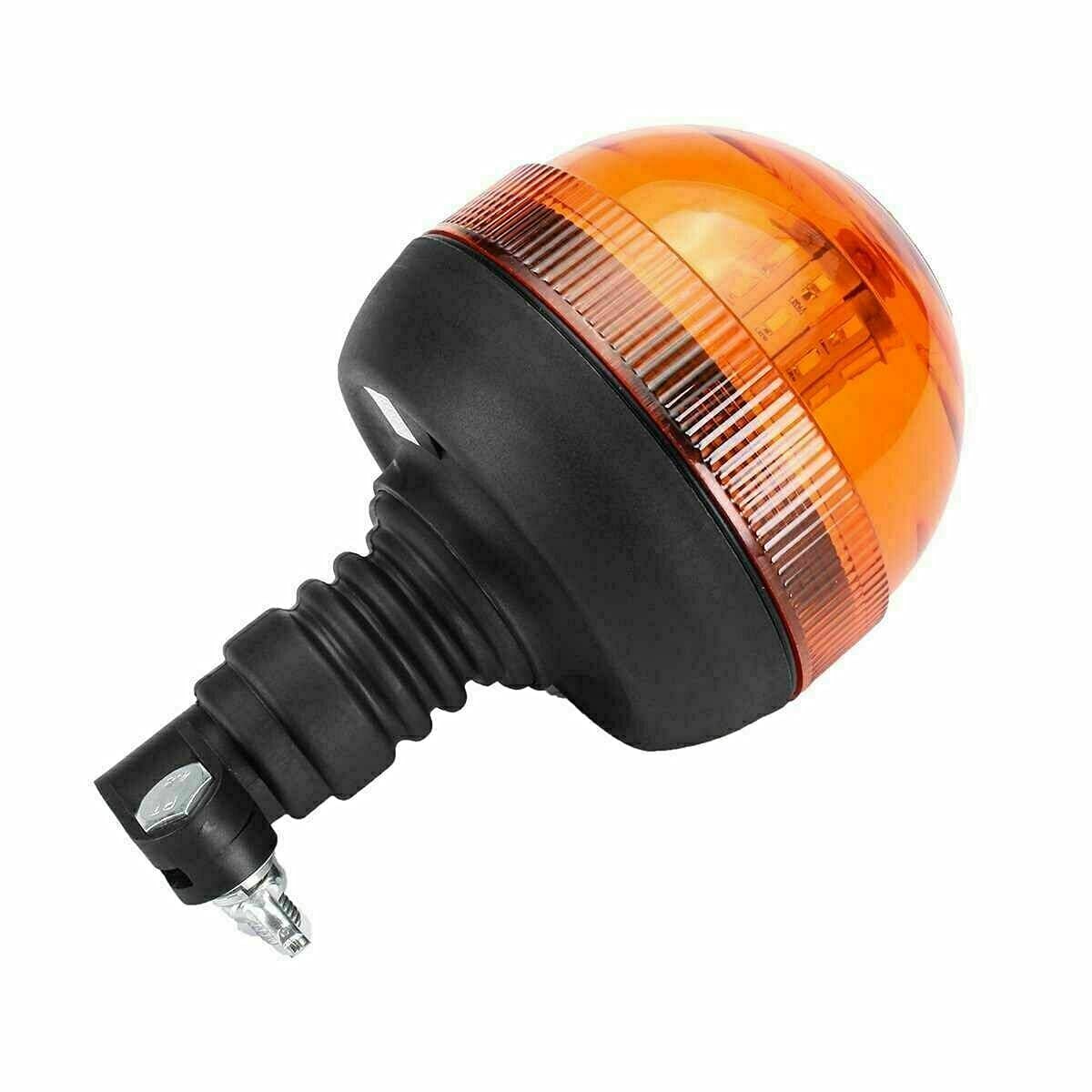 Coppia 40 LED Arancio Rotante E9 12-24V IP56 Omologato Base Flessibile Lampeggiante LED Trattore