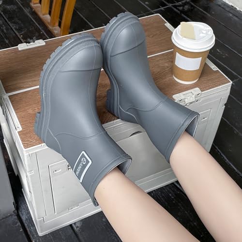 Bottes en caoutchouc imperméables et antidérapantes avec coupe mollet large - 2