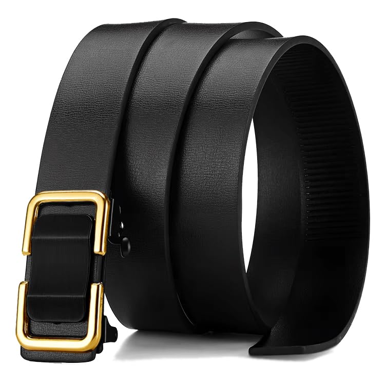 Image of NAPA HIDE Men's Auto Lock Vegan Leather Belt | Stylish Adjustable Buckle Belt for Formal & Casual Wear I Fits upto 40 Inches Waist size