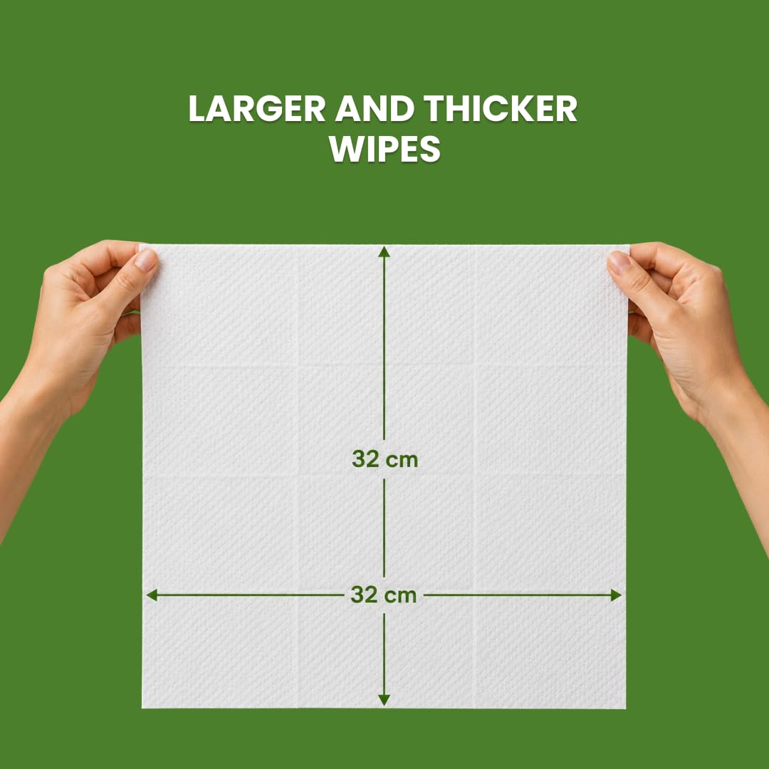 Novel Medi Bath Wet Wipes for cleaning 10 Wipes x Pack of 6 (60 Wipes) | Sponge wipes for Adults with Antiseptic Agent | Enriched with Aloe Vera, Vitamin E | Ready to Use Bed Bath Towel for Men & Women for Cleaning & Moisturizing 2