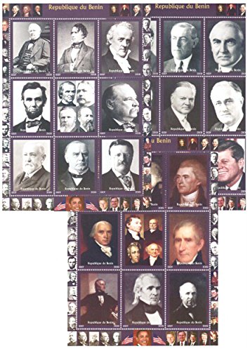 Francobolli da collezione - francobolli presidente degli Stati Uniti in collezione di francobolli mega - 27 stamps - 3 menta e Foglietti non montate di francobolli tematici caratterizzati presidenti degli Stati Uniti dalla storia. Ideale per la filatelia.