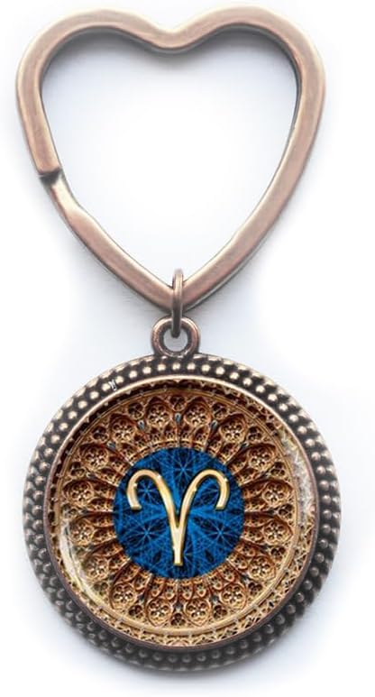 Aries Zodiac Keychain, Aries Key Ring, Aries Zodiac Jewelry, Aries constellation Keychain, Aries Zodiac Sign,Q0101