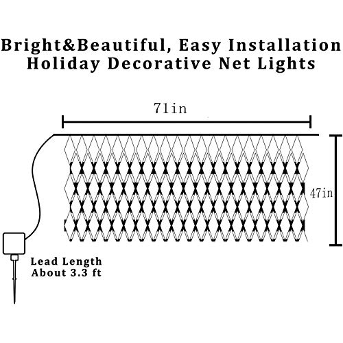 Juesi Christmas Mesh Net Lights, Solar Xmas Lights Outdoor Bush Lights Tree Netting, Fairy Lights for Garden, Patio, Window, Fence, Bush, Christmas Tree (Multicolor)