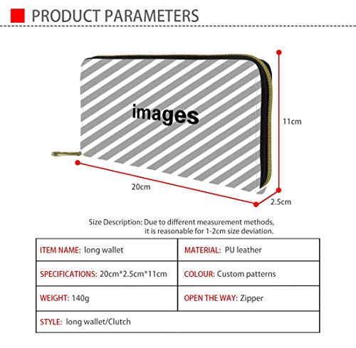 Printed Wallets for Women Girls PU Leather Hand Purse Waterproof Long Style Clutch Travel Shopping Handbag Money Clip with Card Slots RFID Blocking Zip Around2