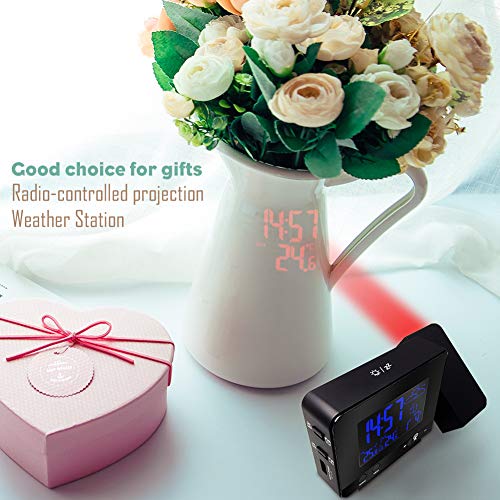 Reloj de proyección Yanghao con pantalla LCD y sensor de temperatura para casa 4