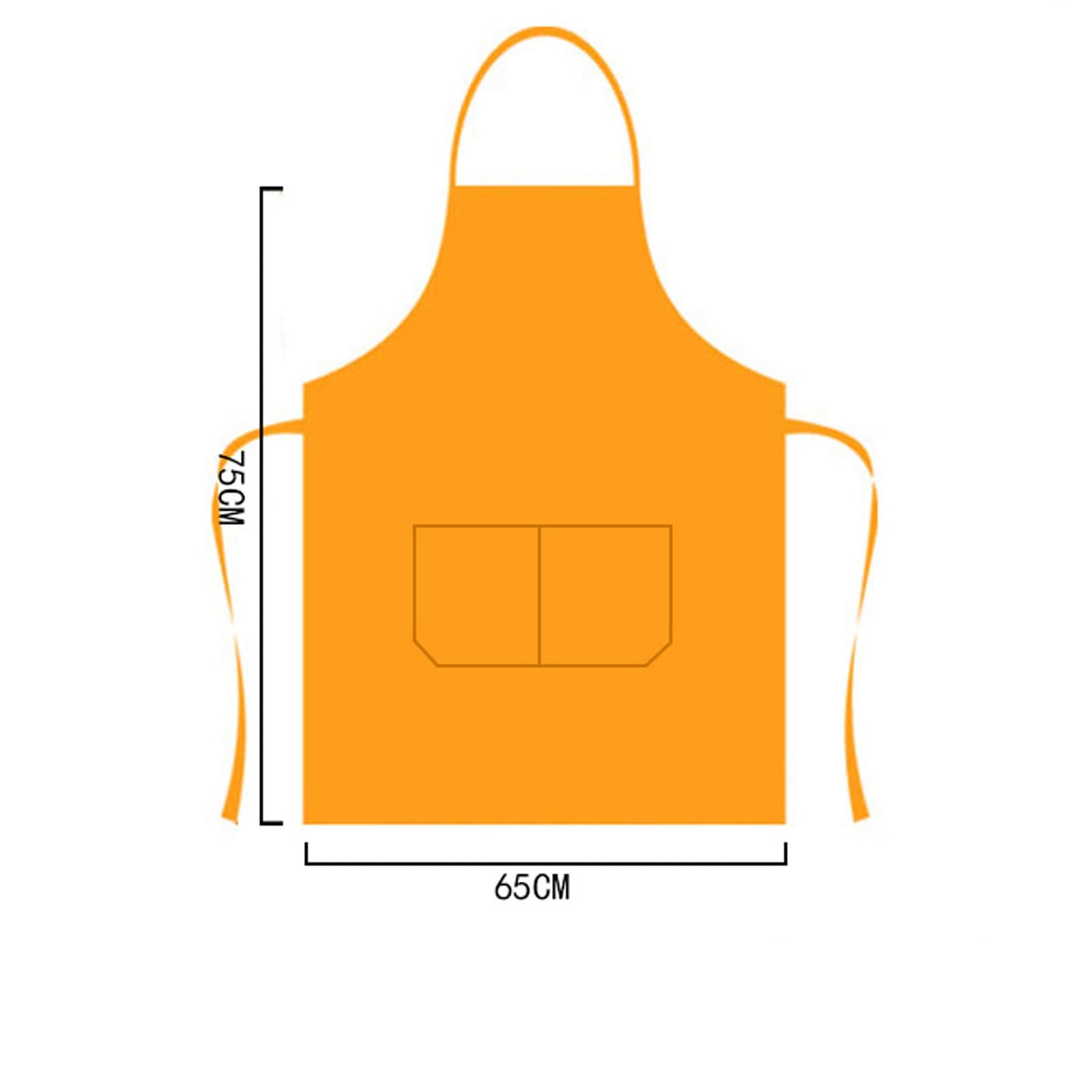 Delantal Impermeable de Color Liso con Bolsillos para Cocina, Restaurante, Tienda, Arte, Camarero (Amarillo)