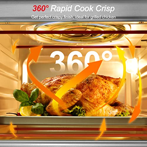 Dybaxa 25Qt Air Fryer Toaster Oven, 12-In-1 Toaster Oven Air Fryer Combo, Led Touch Screen, 45-450℉ & Whole Turkey & 12'' Pizza & 8 Toast #TOP2