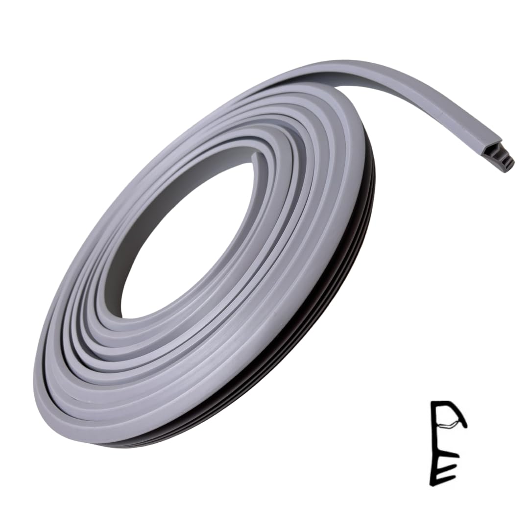Guarnizione di alta qualità, bianca, per finestre in legno, 5 metri, ideale per scanalature di 5 mm, profondità scanalatura di 12 mm, durevole con passerella (grigio)