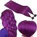 RUNATURE Purple Keratin Extensions Human Hair 14inch Hair Extensions Human Hair Pre Bonded Extensions Straight U Tip Hair Extensions 20 Grams Hot Fusion Hair Extensions