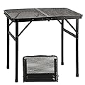 COSYAWN Folding Grill Table, Small, Aluminum, Lightweight, Portable, Height Adjustable, Outdoor Picnic Table, 22.3x15.8x10.7/22.3 inches, 88 lbs Load Capacity