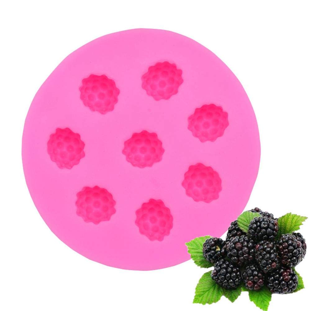 DUORUI Fondant Cake Chocolate Mould Silicone Baking DIY Kitchen Tool Party Decorating Mulberry Raspberry Shape 8 compartments