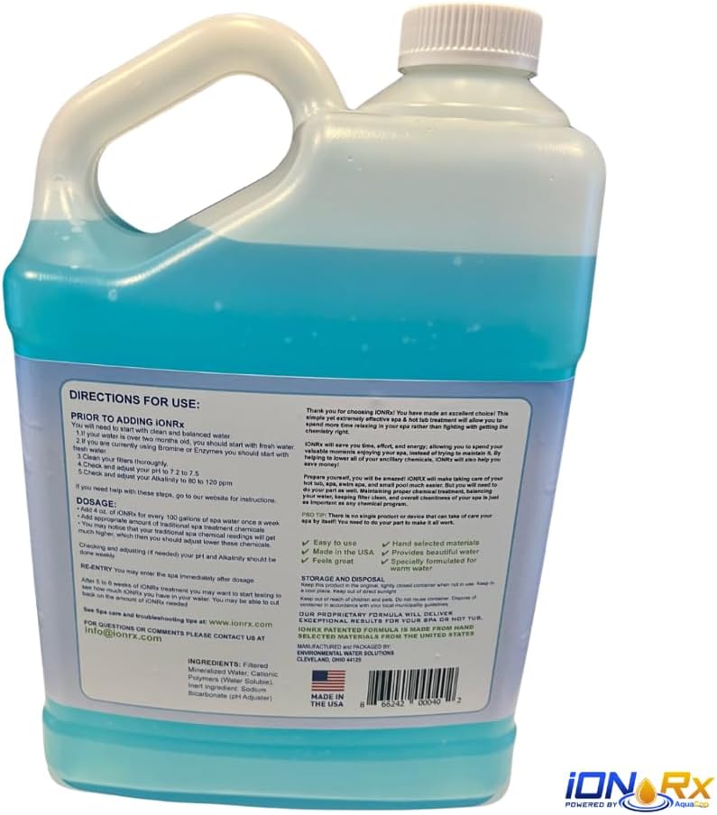 Hot Tub Chemicals & Spa Patented Copper Ion Solution - Crystal Clear Water Treatment, All-in-One Balancer & Conditioner, Sensitive Skin Safe - Image 9