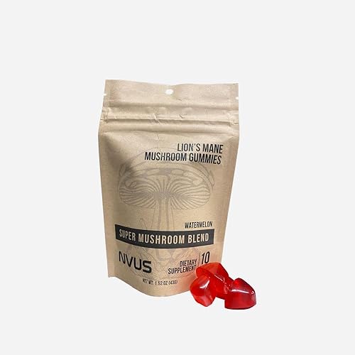 NVUS Super Mushroom Blend - Gomitas de 2500 mg - Melena de león, Reishi y más - 10 unidades