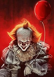 5D DIY Diamond Art Painting Kit Full Drill, Diamond Crystal Rhinestone Arts and Crafts Embroidery Cross Stitch Pictures Paintings by Numbers for Adults Kids Home Wall Decoration - Clown