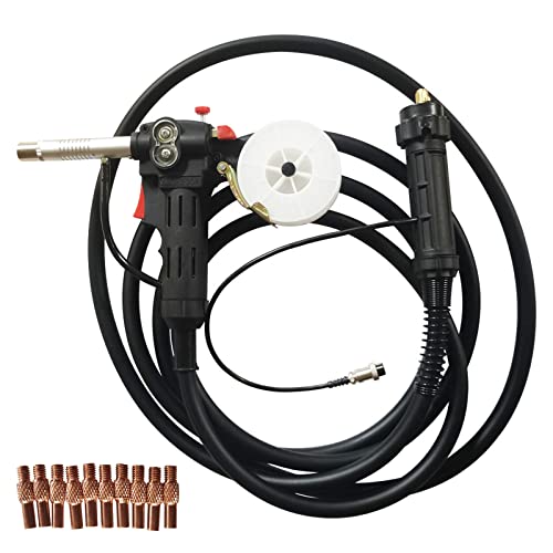 TECHTONGDA Spool Gun for MIG Welder Aluminum Welding Torch, Euro Adpator MIG Welder Spool Gun Wire Feed with 5m Cable and 4 Core Plug, Only for Carbon Steel and Aluminum Alloy Welding
