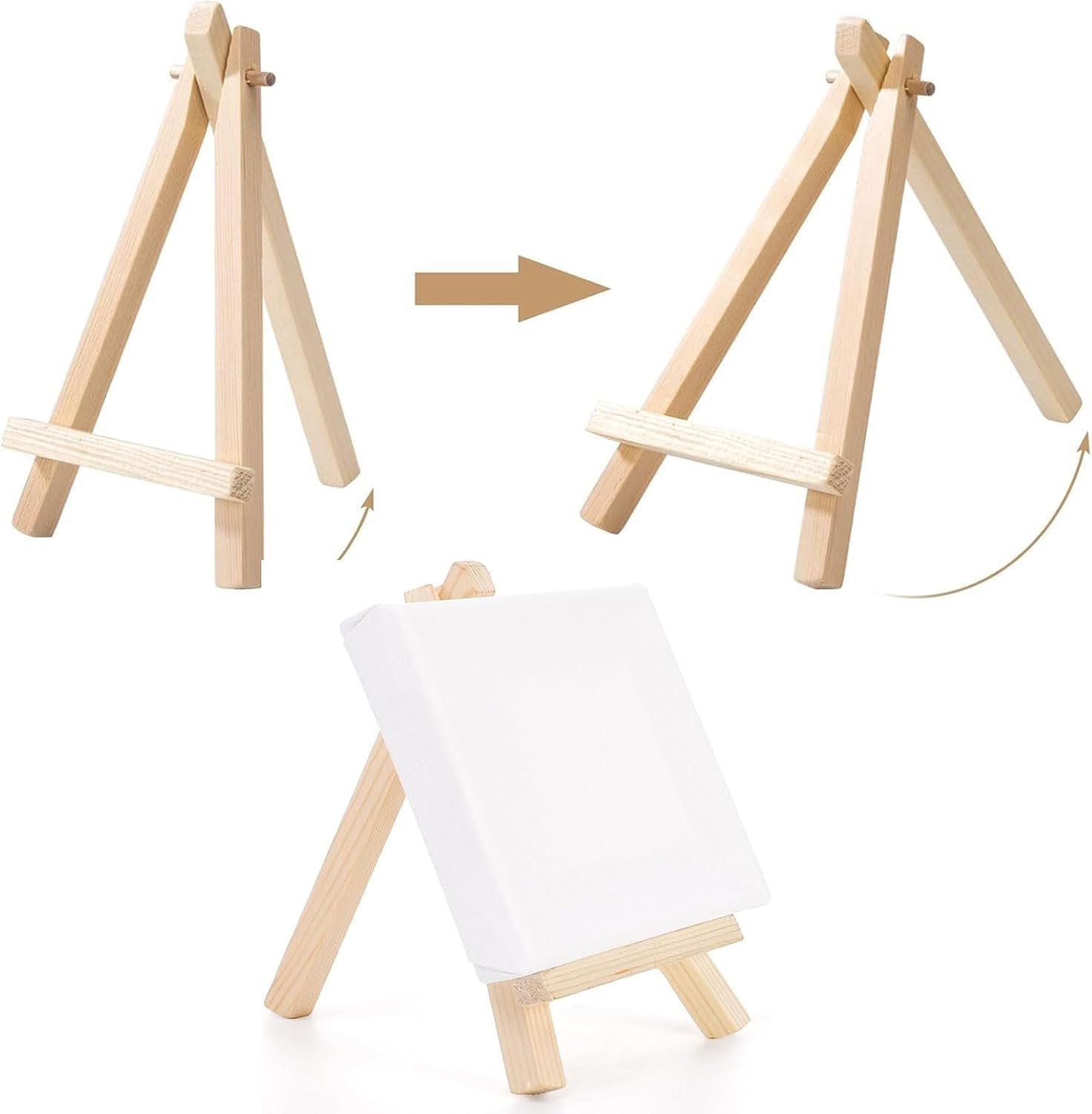 10 Mini Cavalletti Da Tavolo In Legno - Supporto Per Dipinti, Artigianato E Decorazioni, Idee Regalo Creative - Foto 7