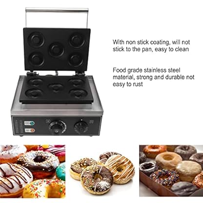 Elektrischer Donut-Maker, 5 Löcher, Donut-Maschine, Doppelseitige Heizung, Antihaftbeschichtet, Kommerzielle Waffel-Donut-Maschine Für Den Privaten Und Gewerblichen Gebrauch(EU-Stecker) – Bild 6