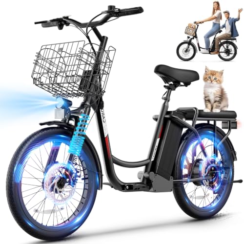 Image of Caroma Peak 1200W Electric Scooter with Seat, 20 inch Tires,30Miles&20MPH | All Terrain E Scooter with 2 Seats,Adjustable Electric Scooter for Adults with Basket,Adult Electric Bicycles Style Scooter