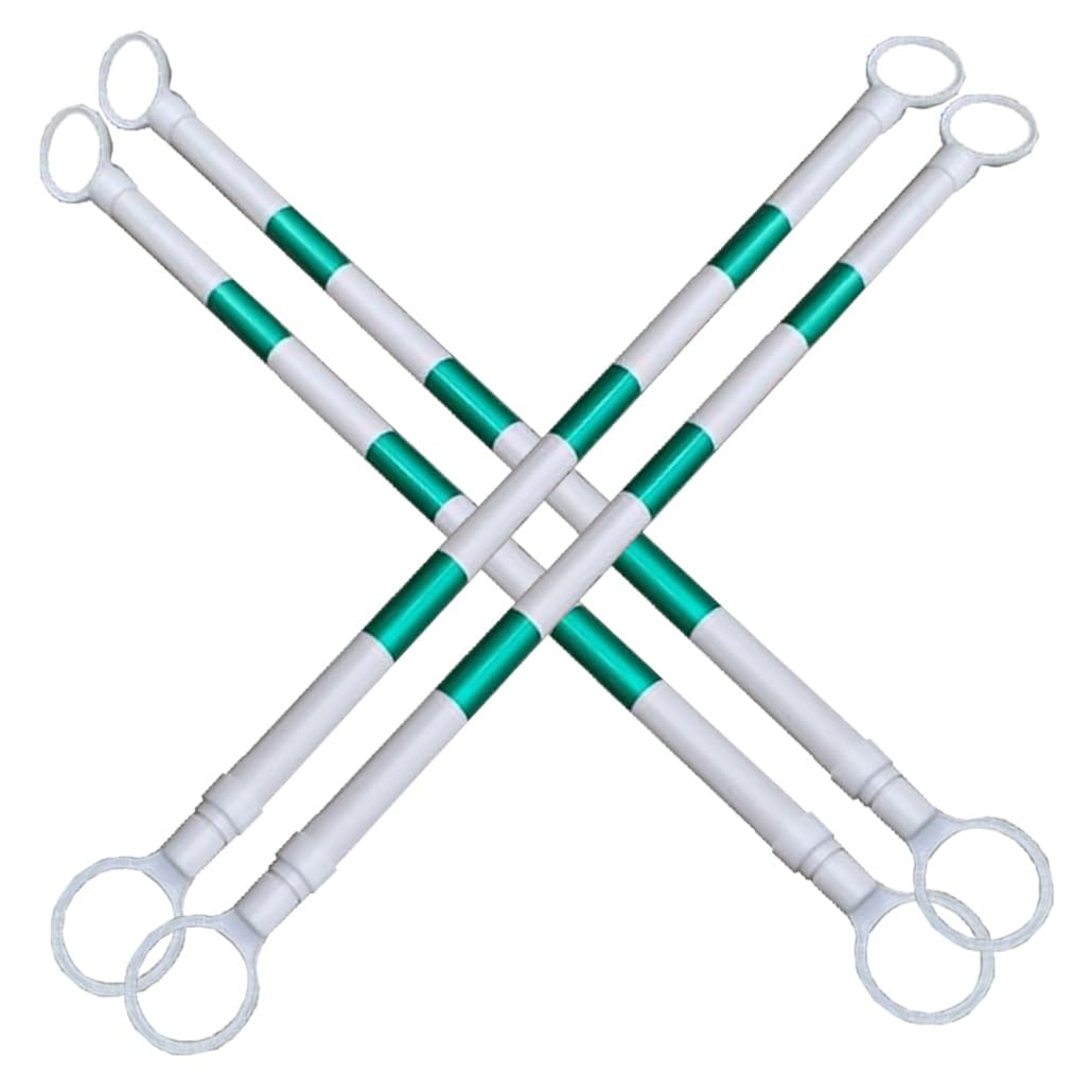 12 Extensores Ajustables para barreras de Conos de tráfico, Cinta Reflectante de Seguridad de 1,6 a 3 Metros, Azul y Blanco, Verde y Blanco, Ideal para Eventos al Aire Libre, Seguridad Vial