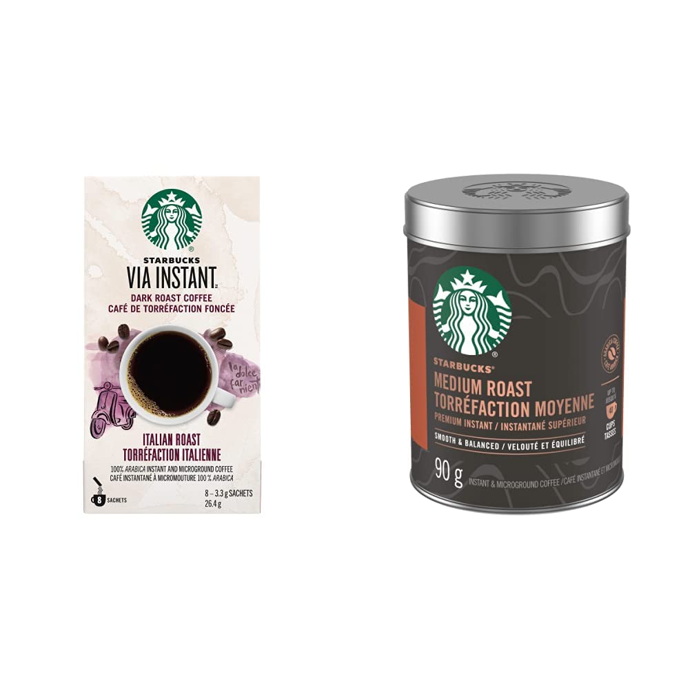Starbucks Via Instant Italian Roast Dark Roast Coffee, 8 Count
