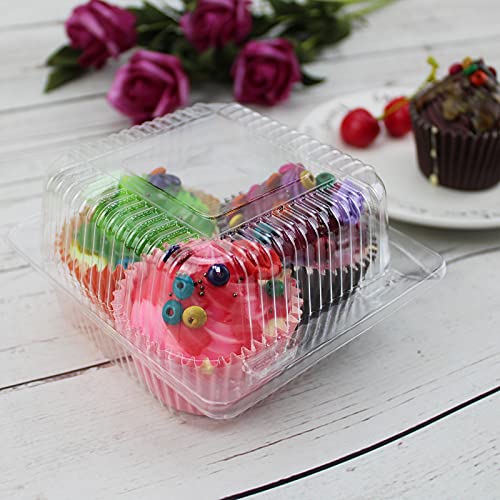 Mr.Foam FX-SPH Clear Hinged Plastic Containers With Lids,50Pc Square Hinged Food Individual Cake Slice Containers Disposable Plastic Clamshell Takeout Tray thumb #4